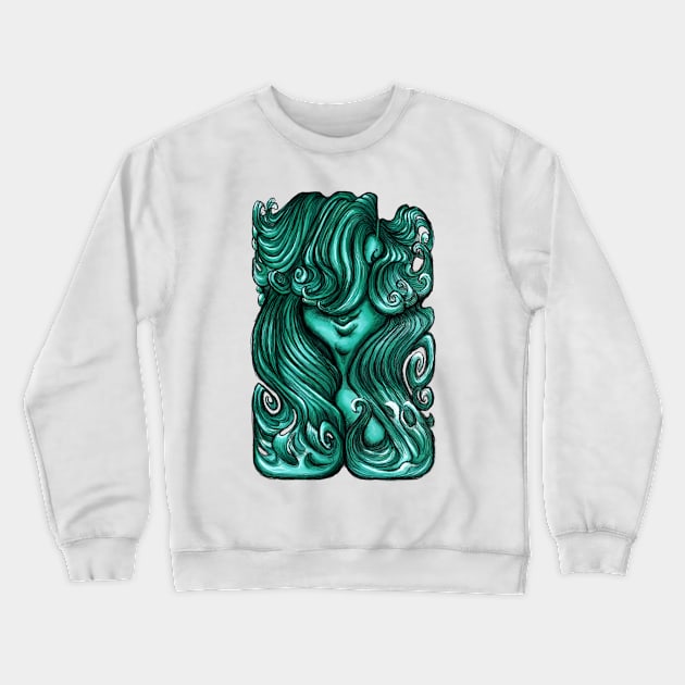 Luscious Locks - Arcadia Green Crewneck Sweatshirt by BigNoseArt